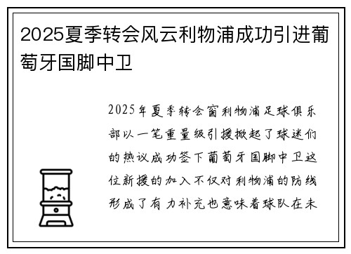 2025夏季转会风云利物浦成功引进葡萄牙国脚中卫